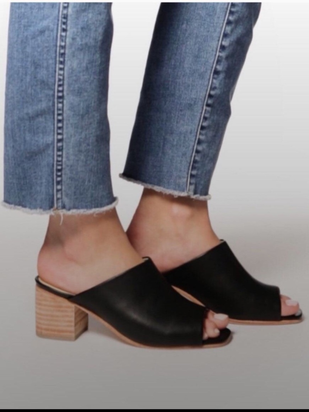 Nisolo Paloma Open Toe Mule, Black, Women’s Size 6, New